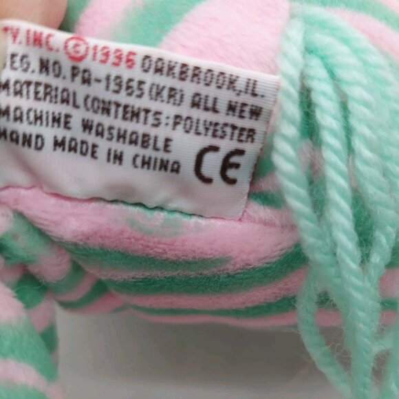 TY Pillow Pals Zulu the Zebra 14" Pink Blue Plush Stuffed Animal 1996 - Picture 7 of 10